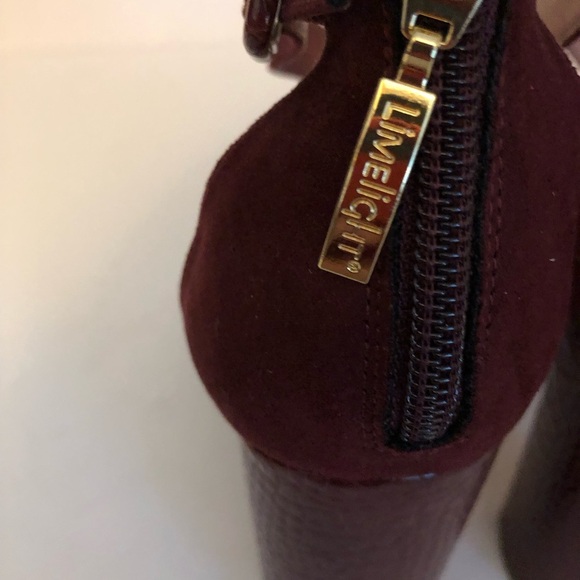 Limelight Women's Lyanna - Platform Peep Toe Block Dress Heel Shoe 10 Wine - Picture 6 of 11